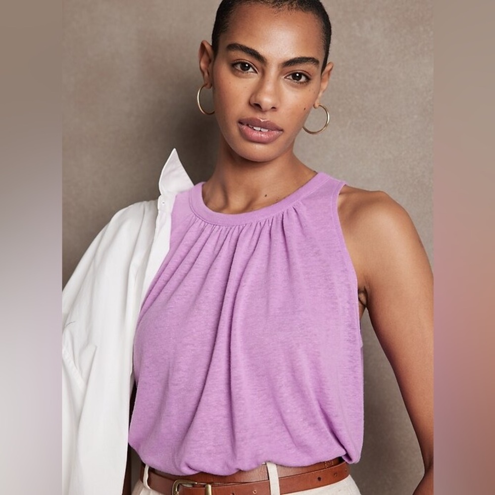 NWT Banana Republic Factory Linen-Blend Racer Tank